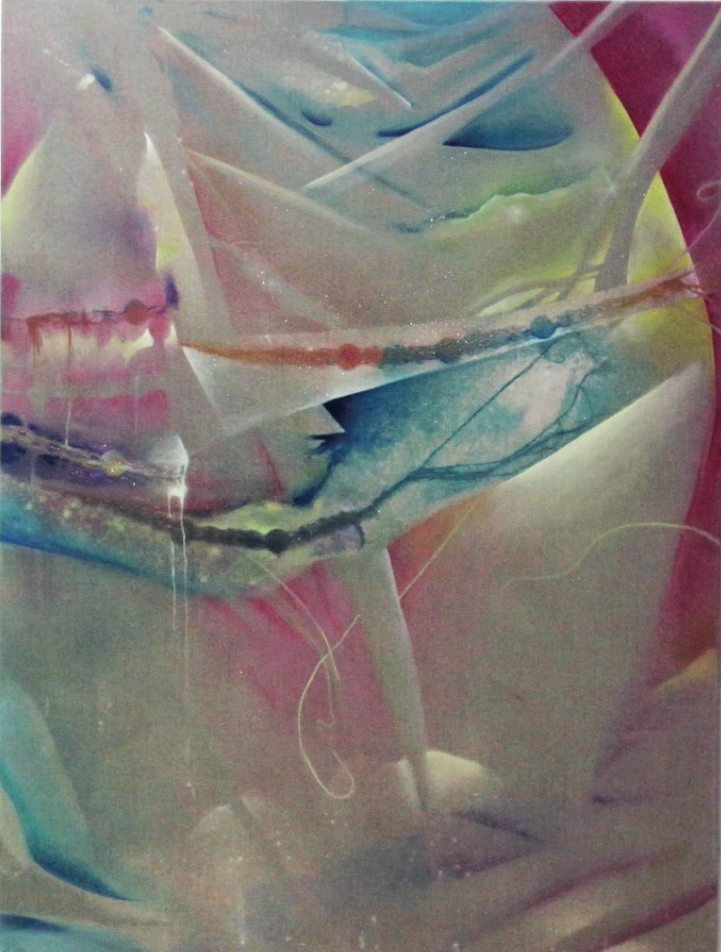 Jérémie Paul, Mueve la cintura II, teinture sur toile, colle de peau, peinture à l’huile, 2023
